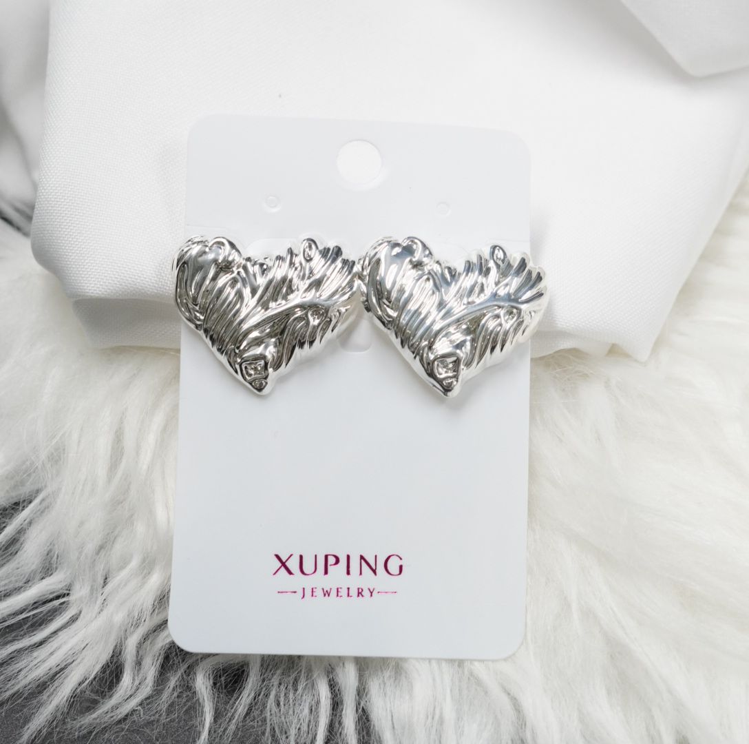 Miniatura 3 de ARETE RODIO CORAZON RAUITAS PLATEADO